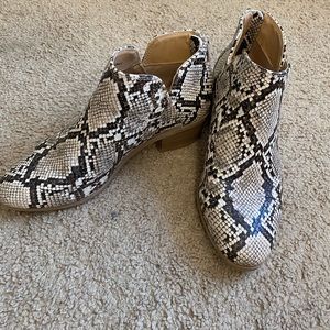 Snakeskin booties